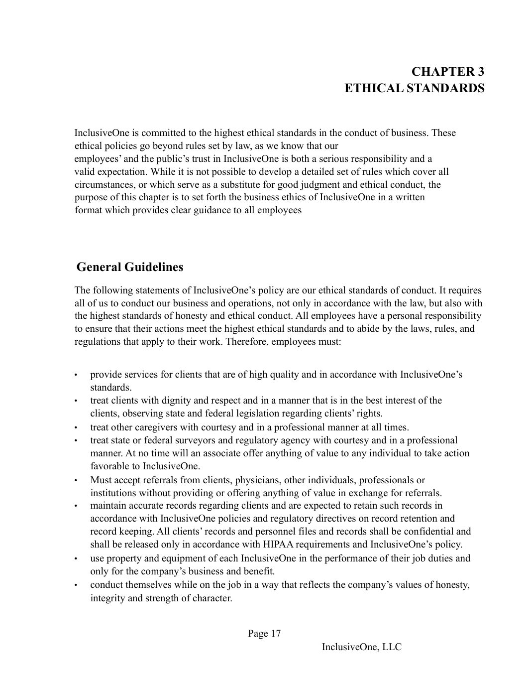 InclusiveOne Employee Handbook page 18