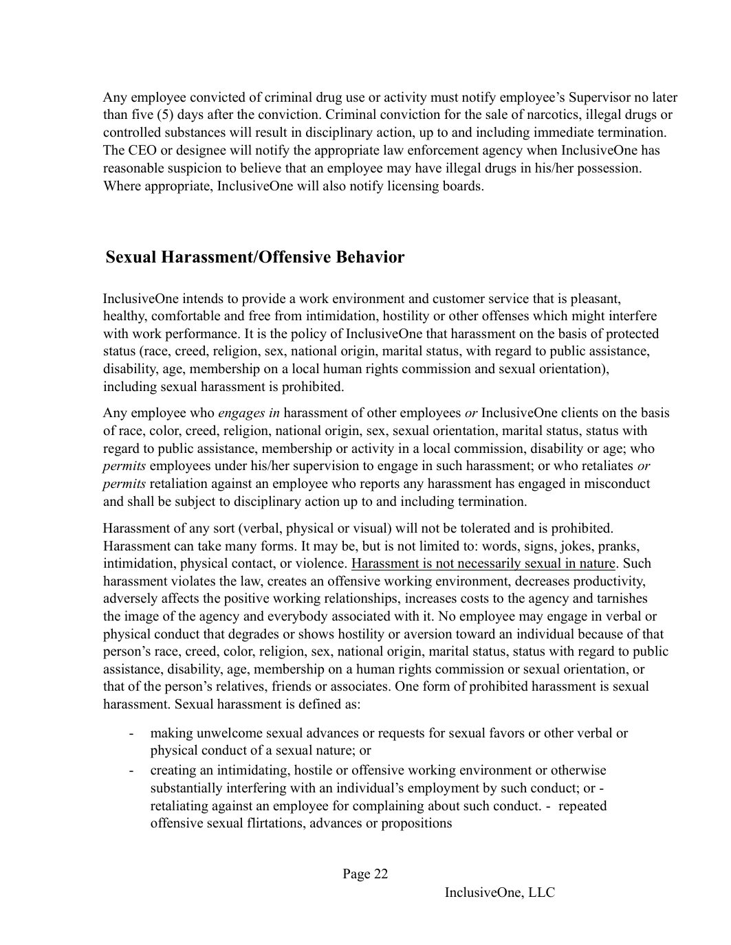 InclusiveOne Employee Handbook page 23
