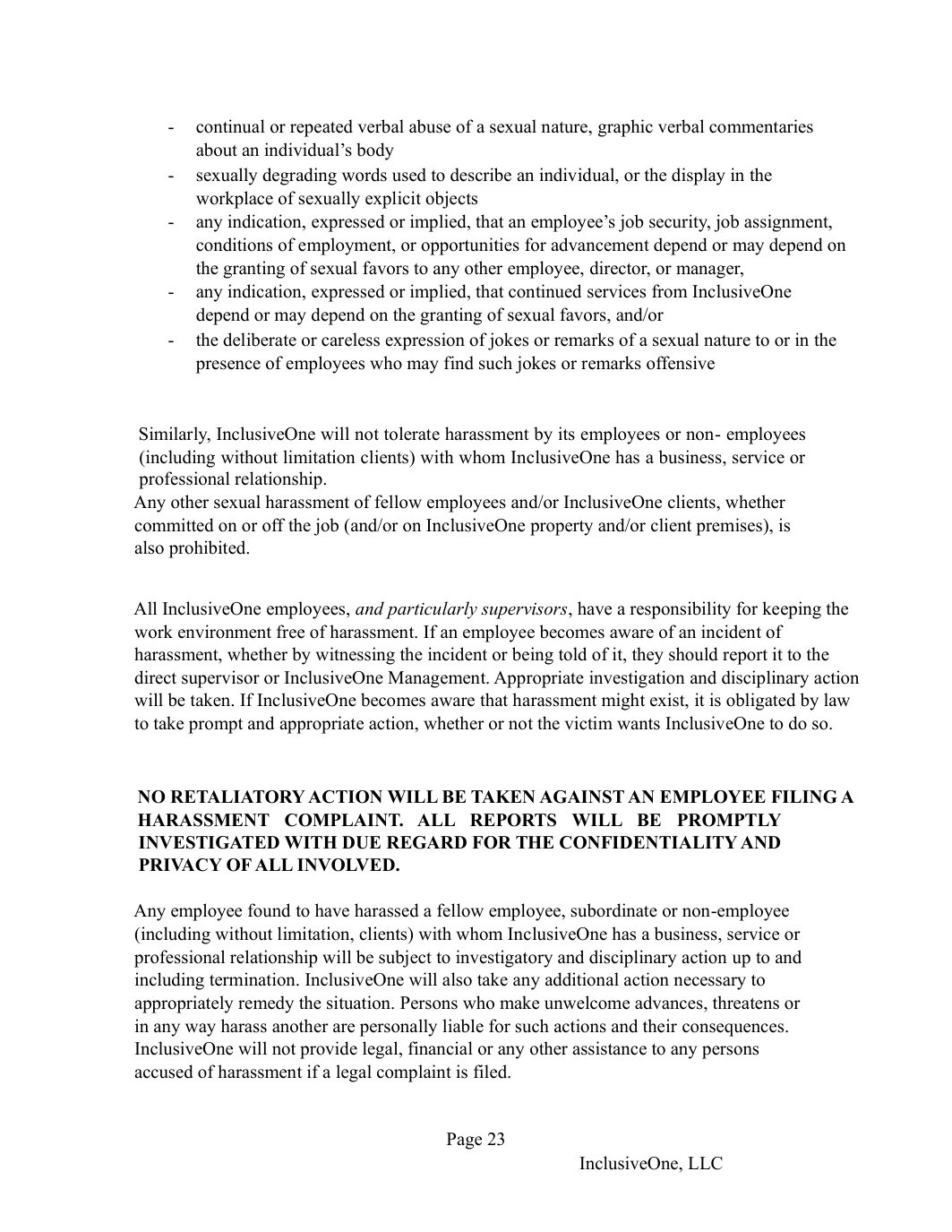 InclusiveOne Employee Handbook page 24