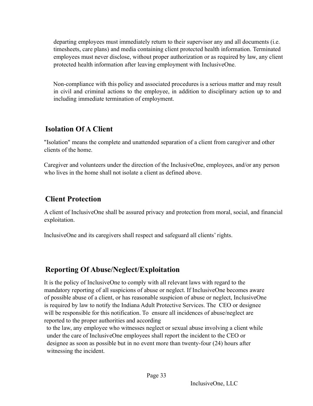 InclusiveOne Employee Handbook page 34