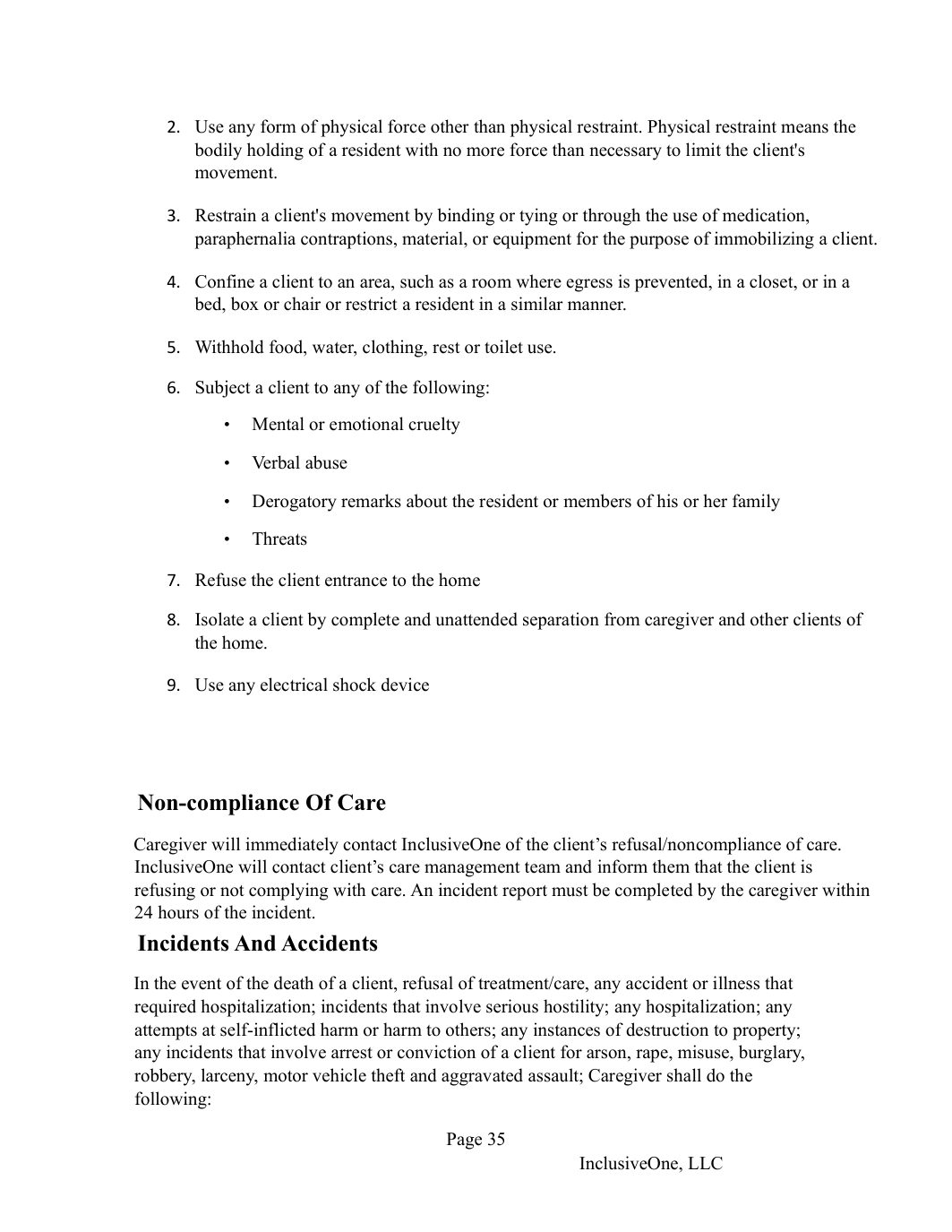 InclusiveOne Employee Handbook page 36