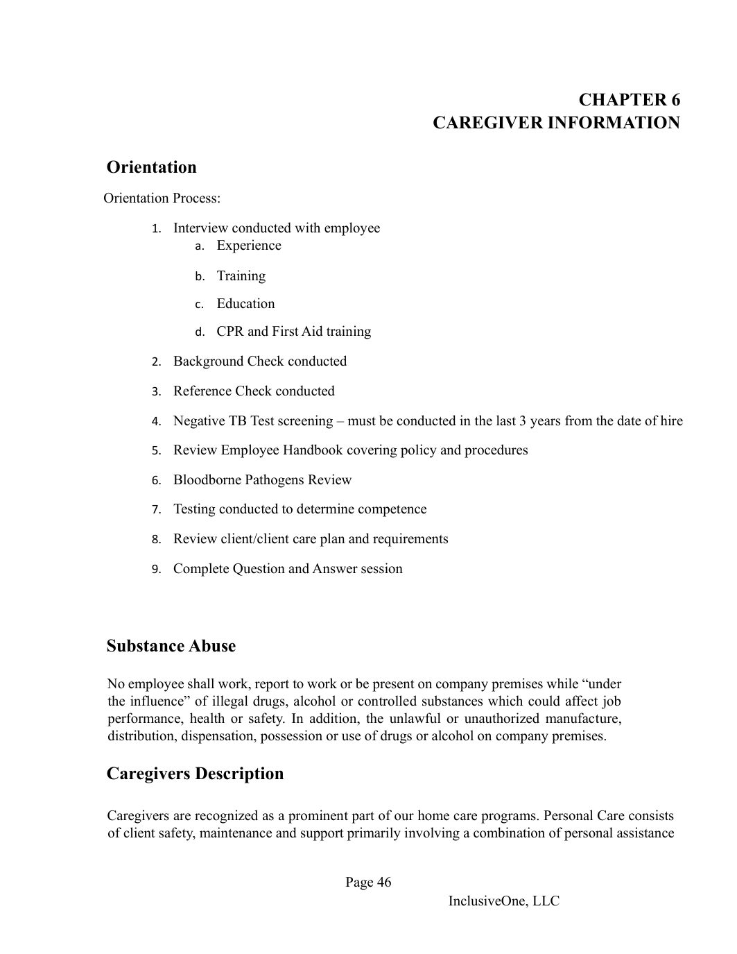 InclusiveOne Employee Handbook page 47