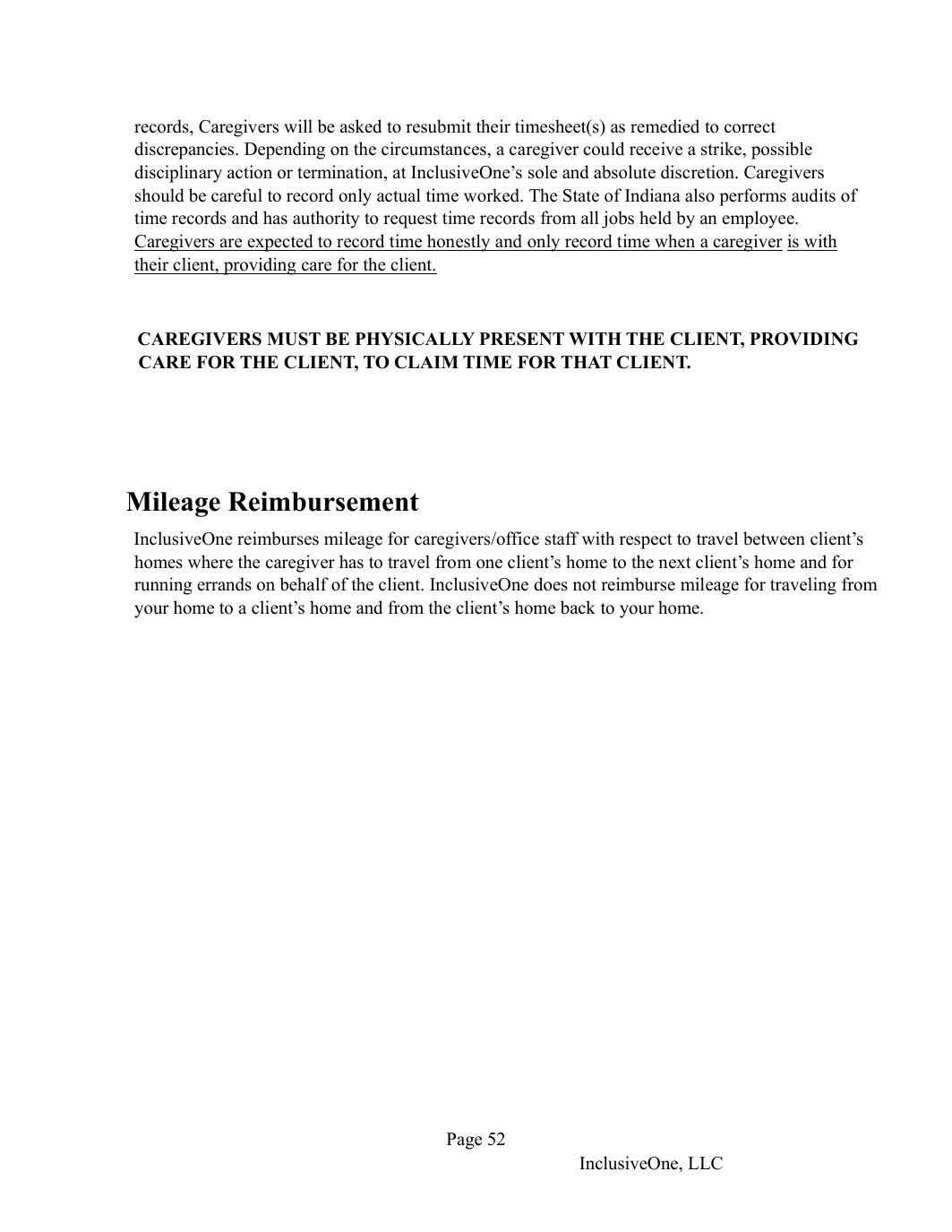 InclusiveOne Employee Handbook page 53